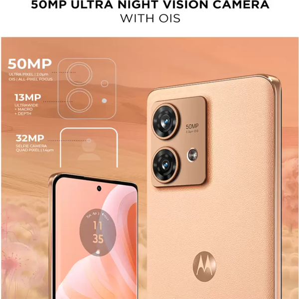 Buy Motorola Edge 40 Neo 8 GB RAM 128 GB Peach Fuzz Mobile - Vasanth and Co